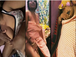 DESI HORNY WIFE SQUEEZING BIG BOOBS DRIPPING MILKY NIPPLES SELF-RECORD